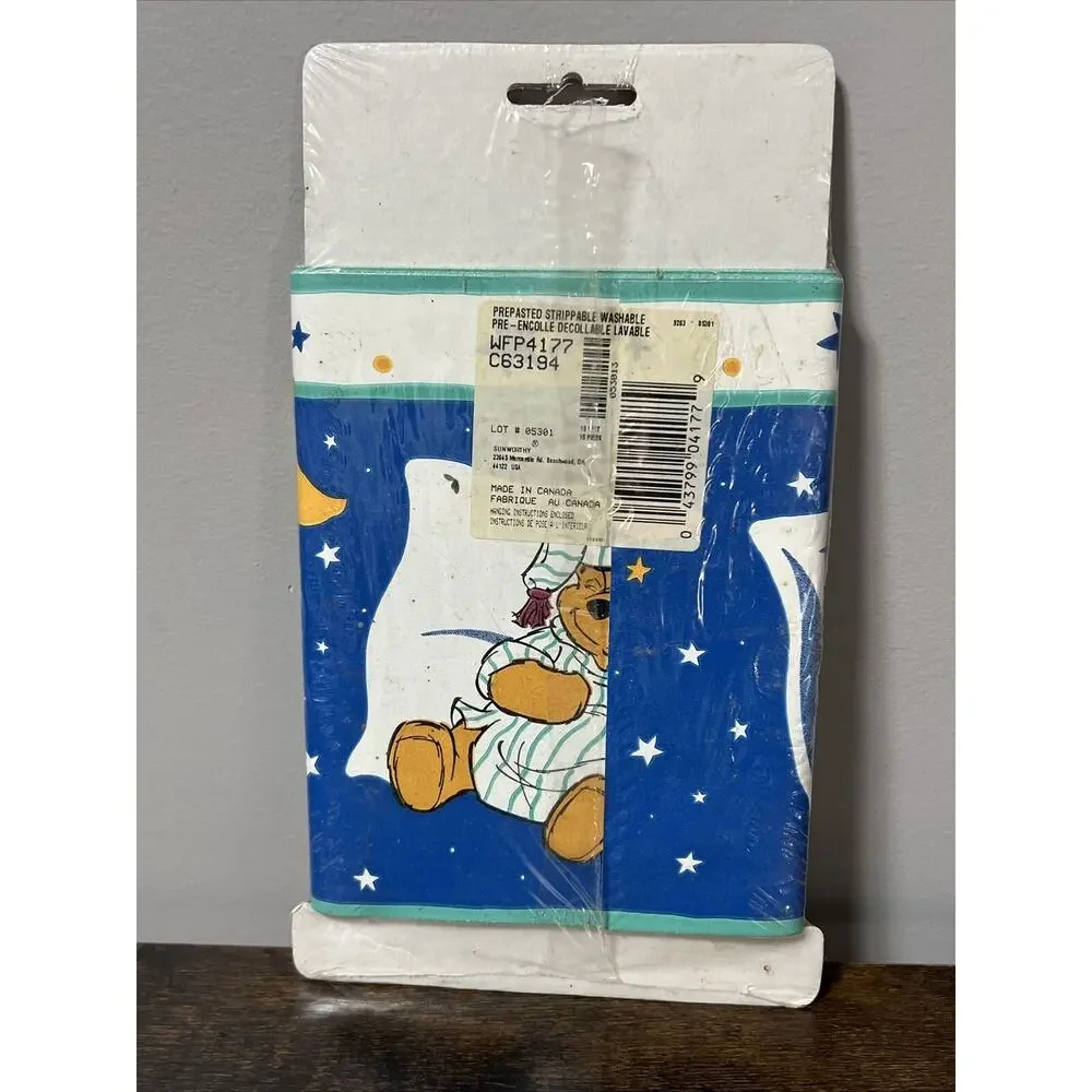 VTG Disney Winnie the Pooh/Piglet Wallpaper Border Roll ~ 8.5 sq ft, 5 yards NEW